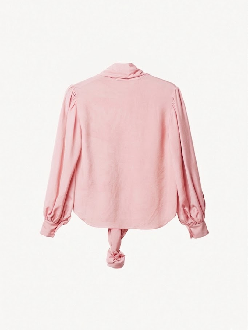 Bow-Tie Satin Blouse