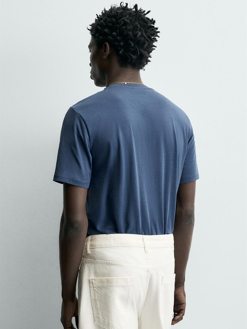 Mens Crew Neck T-Shirt Blue