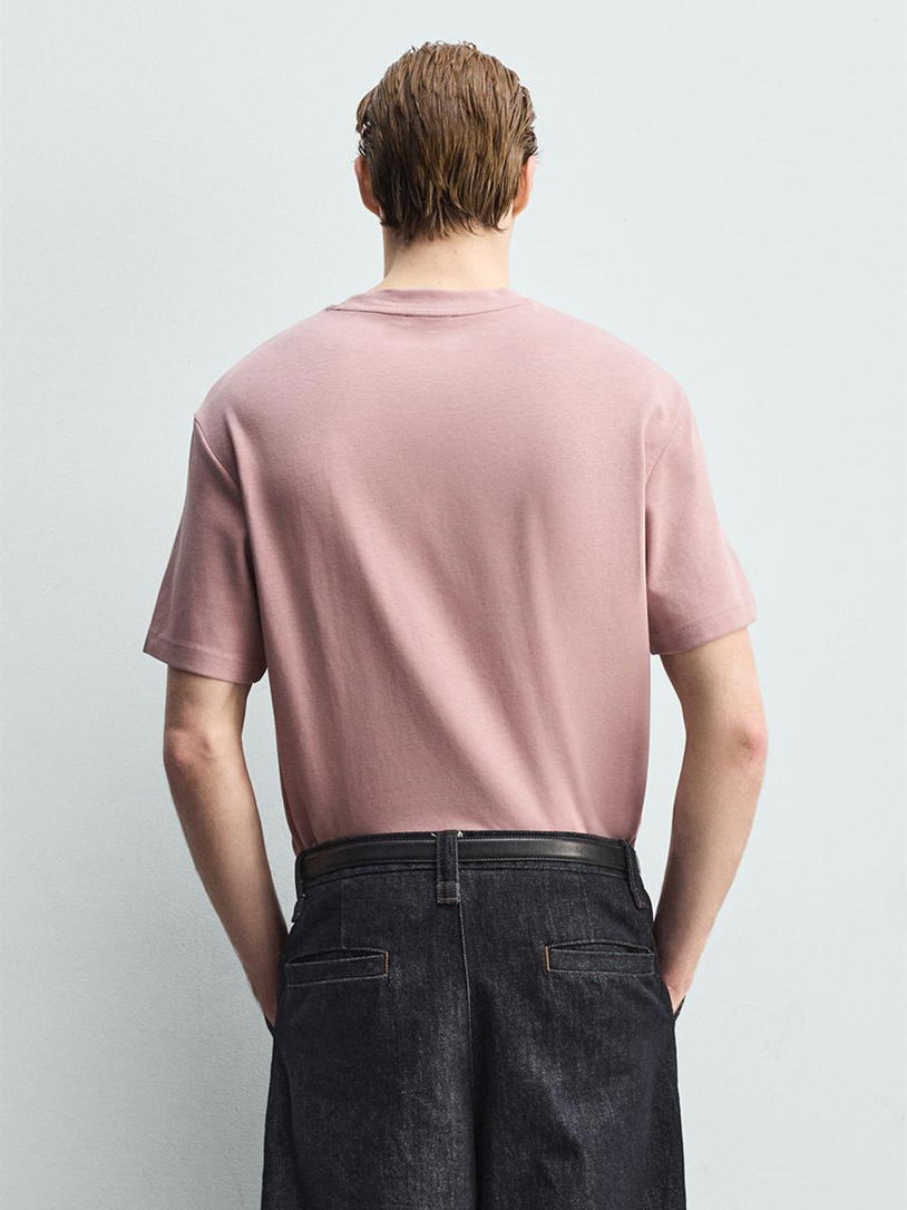 Mens Crew Neck T-Shirt Pink