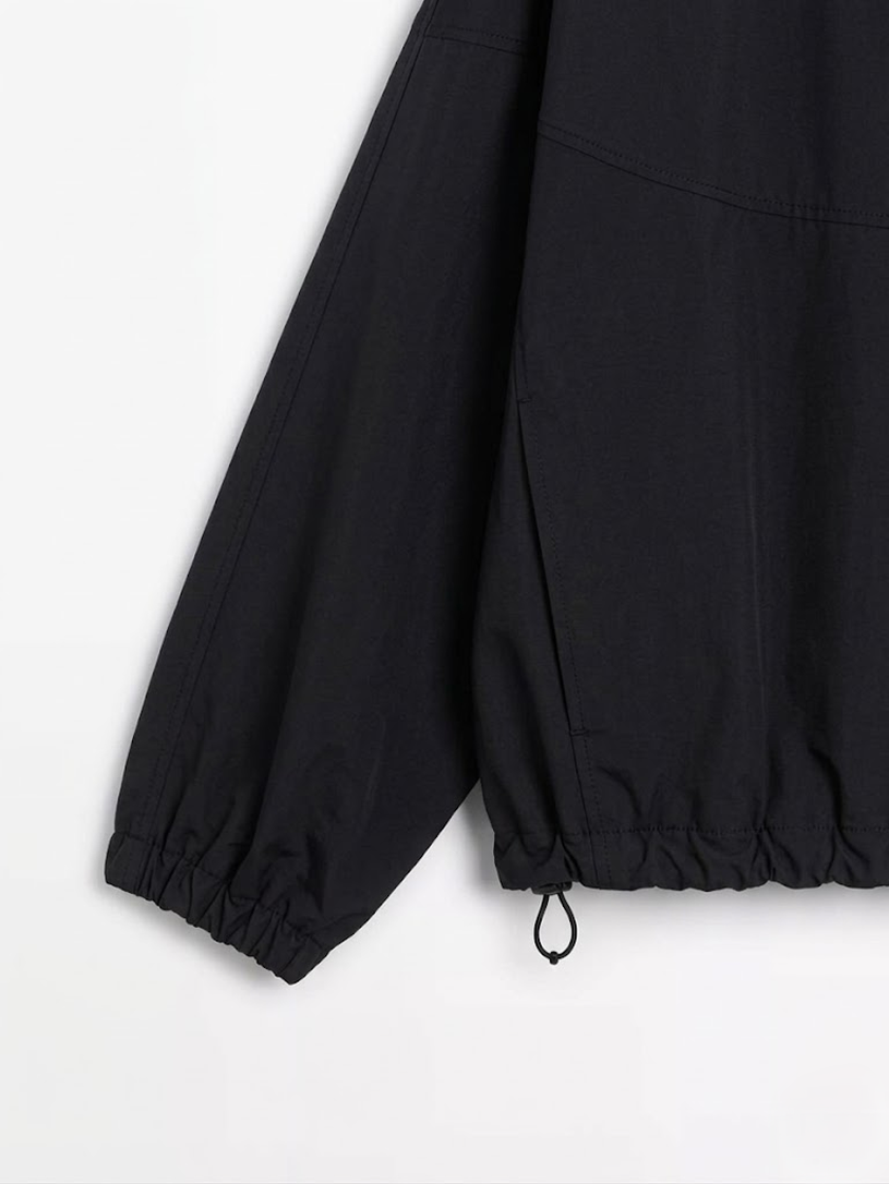 Snap-Button Bomber Jacket Black