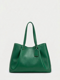 Leather Tote Bag Green