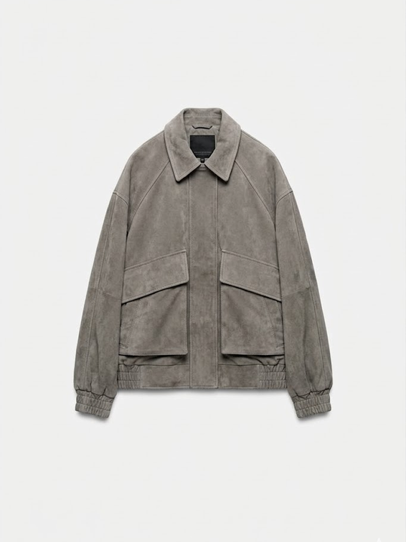 Suede Bomber Jacket
