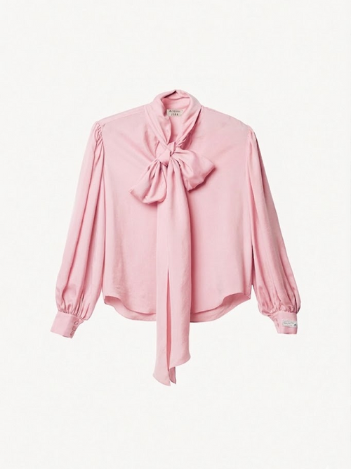 Bow-Tie Satin Blouse