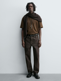 Mens Crew Neck T-Shirt Brown
