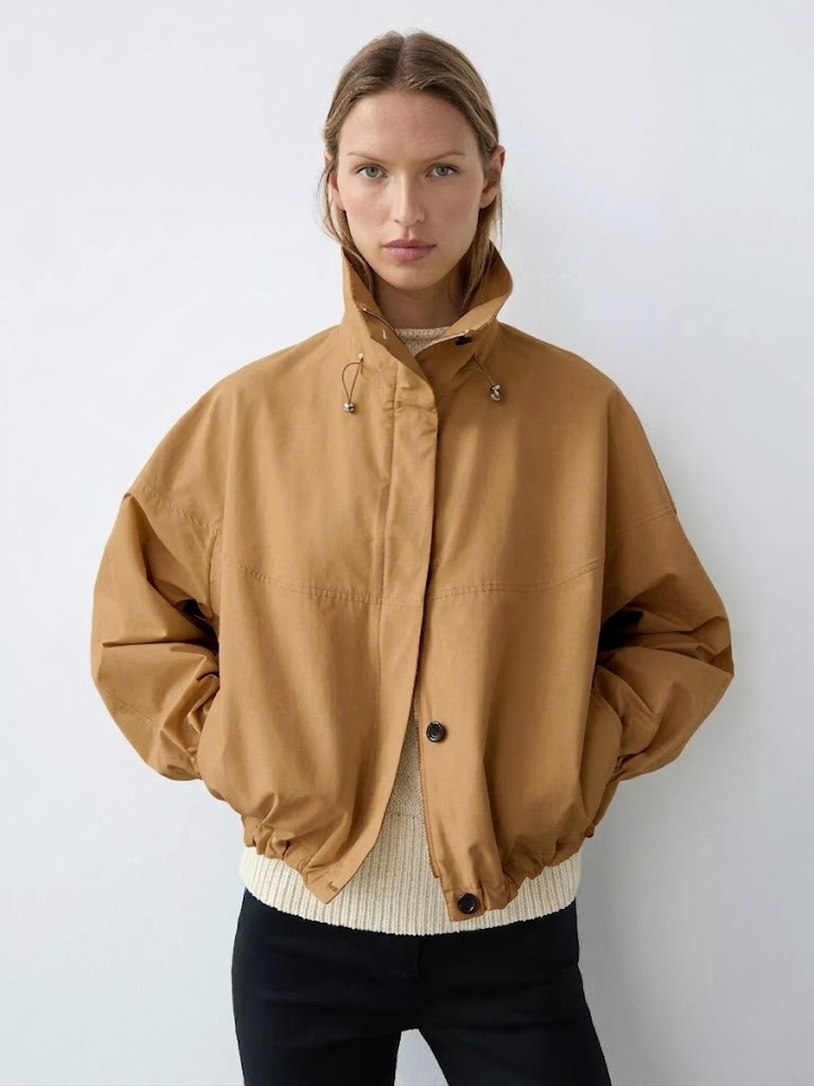 Snap-Button Bomber Jacket