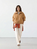 Zip-Up Cropped Jacket Brown