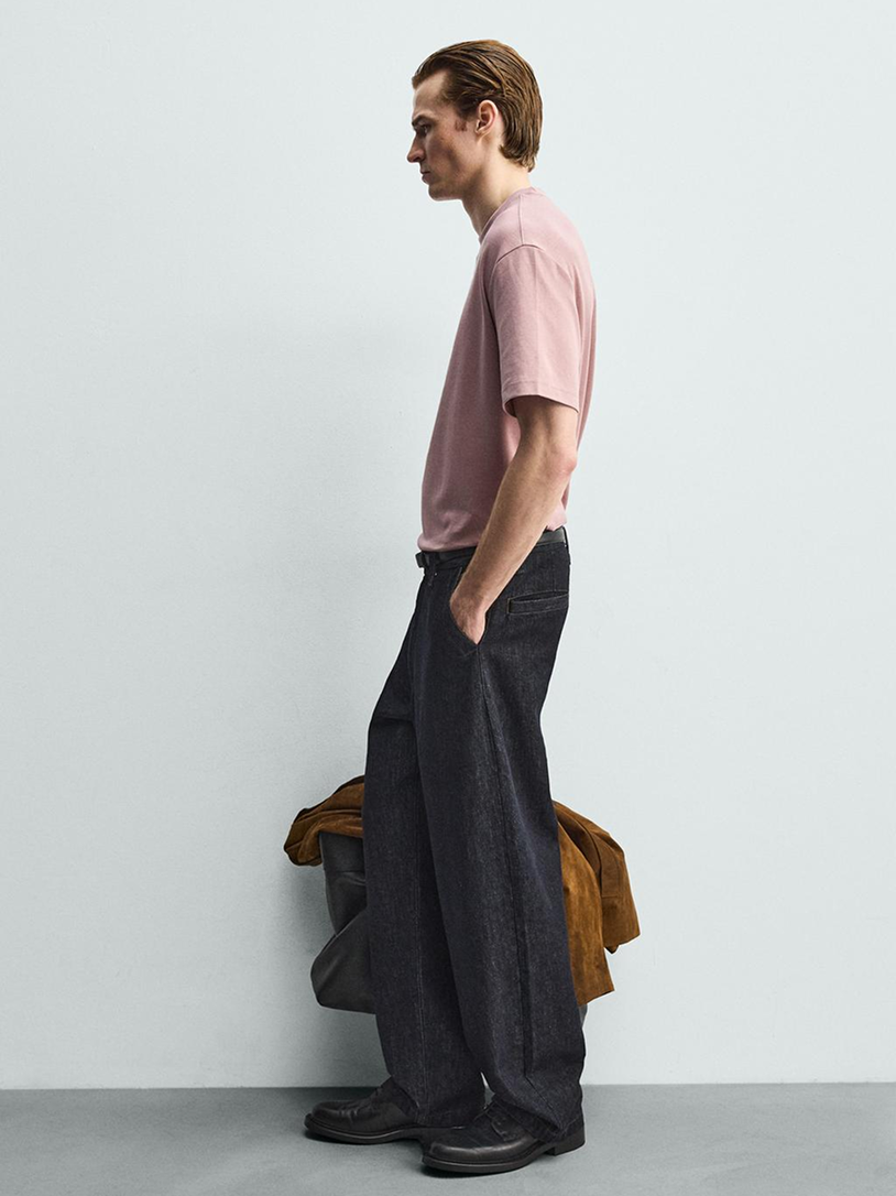 Mens Crew Neck T-Shirt Pink