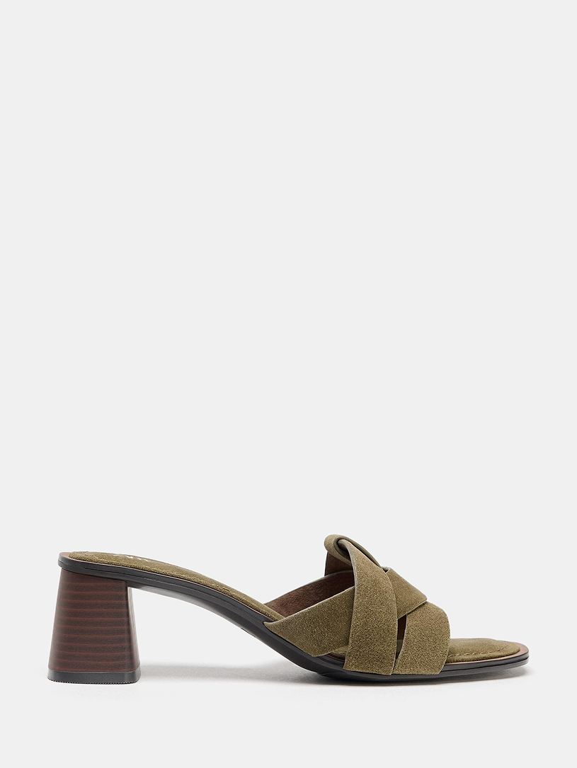 Suede Block-Heel Sandals