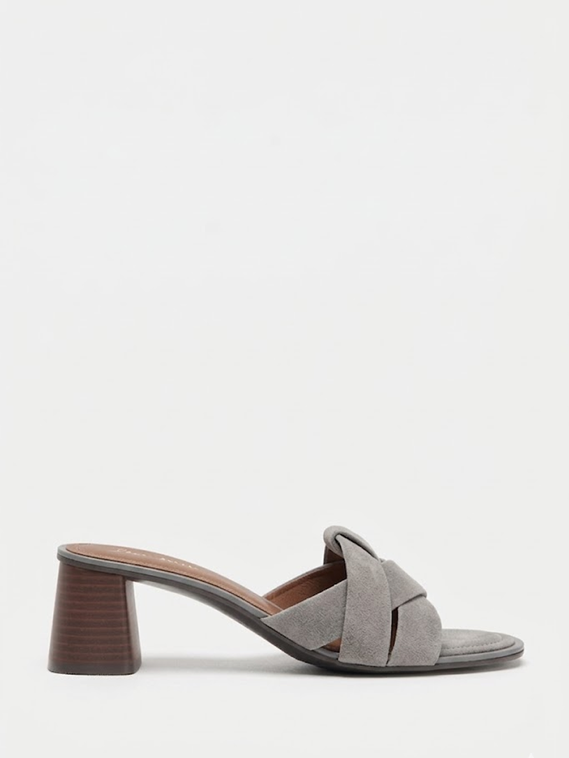 Suede Block-Heel Sandals