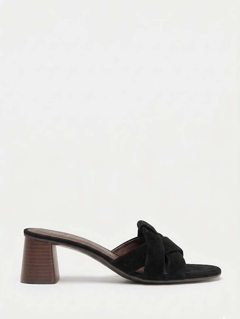 Suede Block-Heel Sandals